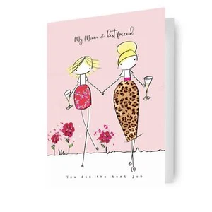 BEXY BOO MOTHER'S DAY CARD 'MY MUM & BEST FRIEND', ENVELOPE INCLUDED, 7IN X 5IN - Imagen 1 de 3