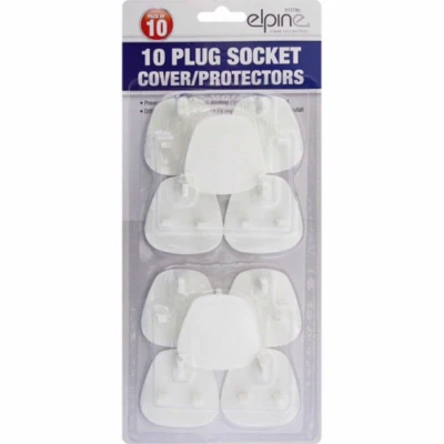 ELPINE 10pc PLUG SOCKET COVER / PROTECTOR BABY & CHILD SAFETY PROTECTOR MAINS SOCKET