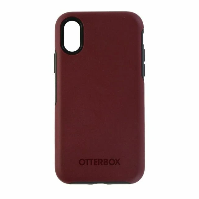 OtterBox Symmetry Series Case Sleek Cover for Apple iPhone X/Xs - Fine Port (Maroon/Grey)