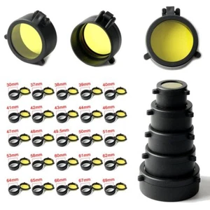 Rifle Scope Quick Spring Protection Lens Cover Flip Up Cap Objective Lense Lid - Picture 1 of 38