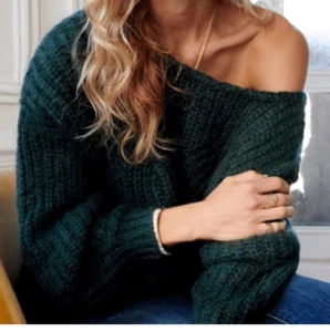 Sezane Simone French Mohair bottle green scoop back knit jumper Sweater European - Bild 1 von 13
