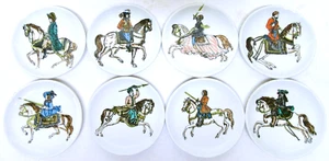 1960s Fornasetti-Style Bucciarelli Italian Coasters Set/8 - Excellent Condition - Picture 1 of 9