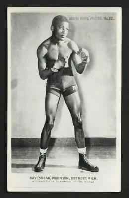 1940 - 1970 Boxing News Photos #22 SUGAR RAY ROBINSON Welterweight Champ - VG-EX - Image 1 of 2