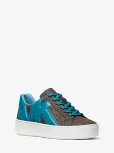 MICHAEL KORS Poppy Logo and Faux Patent Leather Sneaker Size 5.5 - Picture 1 of 1
