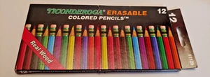 A Dixon Ticonderoga Erasable Colored Pencils Rare 12 Pc Set opened Package USA - Picture 1 of 9