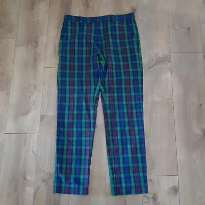 Pantalón chino Brooks Brothers rojo polar para hombre 34x32 tartán a cuadros algodón Foto 1 de 4