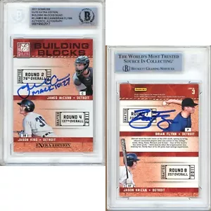 James McCann Brian Flynn Duo Auto 2011 Donruss Elite #3 Signed RC Beckett Slab - Picture 1 of 6
