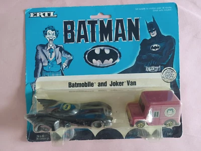 ERTL 2497 Batmobile and Joker van  (Sealed on card) - Image 1 of 3