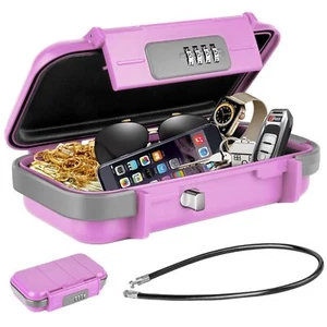 Portable Safe Lock Box with Combination Lock Mini Beach Travel Safe Waterproo... - Picture 1 of 9