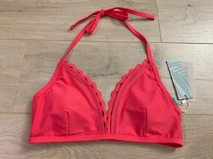 Costume da bagno donna blu costiero rickrack orlo triangolo bikini top rosa taglia M (8-10) - Foto 1 di 5