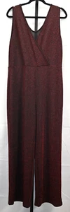 Schwarz & rot Glitzer Pull-On gestreift Jump Suit vorne gekreuzt neu ohne Etikett Größe 2XL - Bild 1 von 3