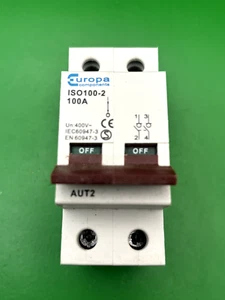 Europa ISO100-2 100A Double Pole Main Switch Isolator - Picture 1 of 4