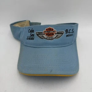 Harley Davidson Visor Hat Rare Vintage Cabo San Lucas Mexico Strap Adjustable - Picture 1 of 3