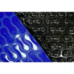 Pool Solarfolie Geo Bubble I Oval 490 x 300 cm I 400 µ | blau/schwarz 4,9 x 3 m - Bild 1 von 2