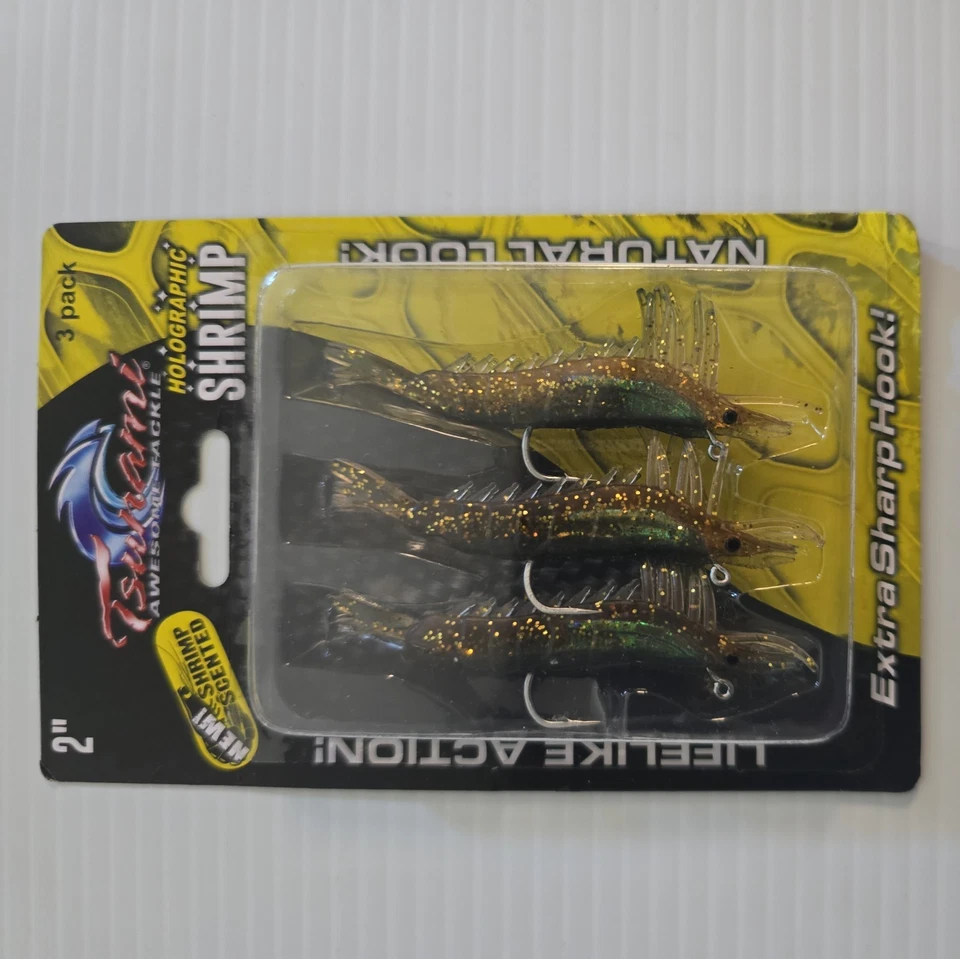 TSUNAMI CAMARONES HOLOGRÁFICOS 2 pulgadas paquete de 3 camarones perfumados Foto 1 de 1