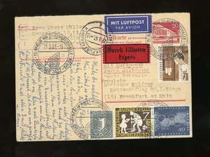BERLIN P40F u.a. LUFTPOST-EILBOTEN BERLIN 21.5.1961 KONGRESSHALLE (972701) - Bild 1 von 2
