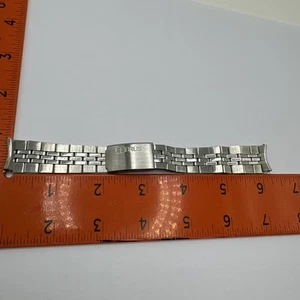 Rara correa de reloj vintage Benrus de 18 mm extremos rectos de acero inoxidable Baldwin USADA - Imagen 1 de 10