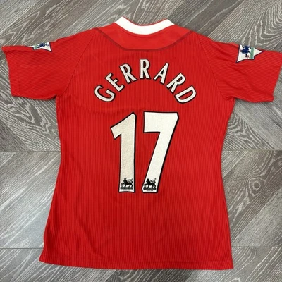 Vintage Reebok XL Youth Gerrard 17 Liverpool 2002-2004 Home Football Shirt. - Image 1 of 4