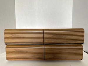 Vintage Faux Wood Audio Cassette Tape Holder 4 Drawer Storage Cabinet Holds 80#2 - Picture 1 of 15