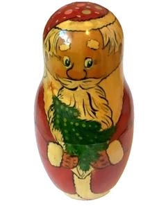 Estatuilla de Papá Noel vintage de madera lacada pintada de la URSS 3 3/4"T - Imagen 1 de 8