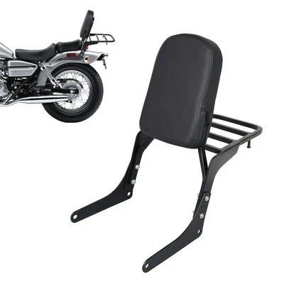 For Honda Rebel 250 CMX250C CA250 Black Backrest Sissy Bar Luggage Rack Pad - Image 1 of 4