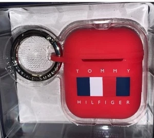 NEW Tommy Hilfiger Air Pods AirPods Case Red Patriotic TH Brand Flag Logo NIB - Picture 1 of 9