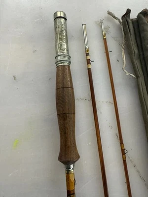 Vara de mosca de bambu vintage ORIGINAL Kingfisher 9' 3 peças com manga e tubo original - Imagem 1 de 4