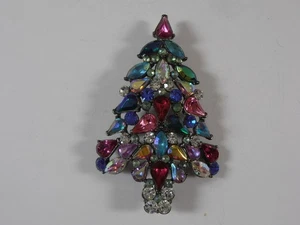Vintage Avon 3. jährliche bunte Strass Weihnachtsbaum Anstecknadel Brosche figural 2006 - Bild 1 von 5