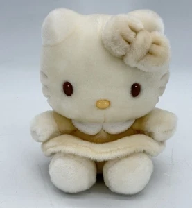 "Traje de invierno vintage 2004 Sanrio Japón Hello Kitty monocolor crema 8"" felpa" - Imagen 1 de 3