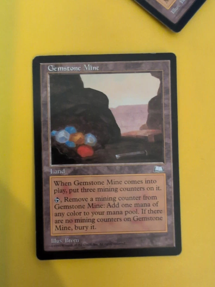 Gemstone Mine. Rare Land  Old Vintage. Weatherlight  Magic the Gathering Card. - Image 1 of 4
