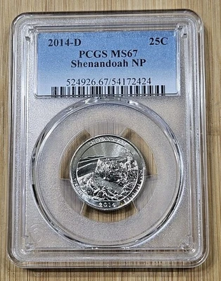 2014-D 25C Shenandoah NP Quarter PCGS MS67 - Image 1 of 2