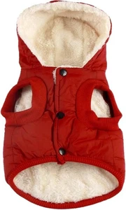 Fleece Lining Extra Warm Dog Hoodie for Large Dogs Jacket Pet Coat Size XL Red - Picture 1 of 10
