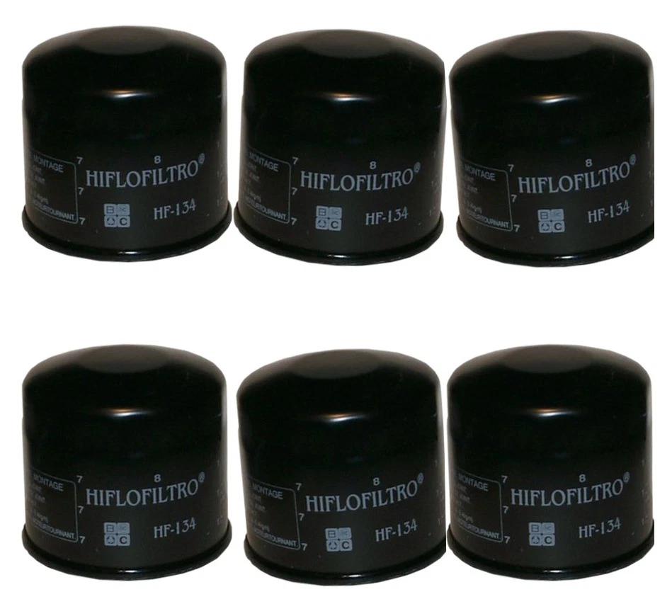 Filtro de aceite HF134 - negro - paquete de 6 reemplaza a Suzuki 16510-05A00 Foto 1 de 4