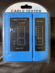 Netzwerkkabeltester Testgerät RJ45 RJ11 RJ12 CAT5 CAT6 UTP LAN Kabel Ethernet - Bild 1 von 2