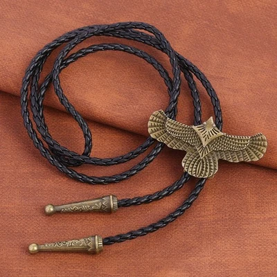  Águila Antigua Bronce Bolo Corbata Western Hombres Vaquero Collar Novio Boda Foto 1 de 4