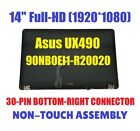 Asus 14" ZenBook 3 Deluxe UX490UA UX490 LCD Display Screen Complete Assembly