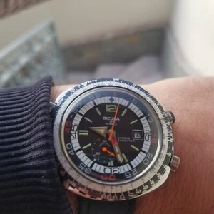 vintage sicura by breitling chrono computer men's watch orologio montre uhren - Picture 1 of 15