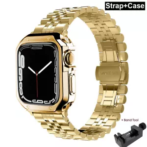 Cinturino+Cassa Cinturino Acciaio Inox per Apple Watch Ultra2 10 9 8 7 6 38/46/45/49mm - Foto 1 di 14