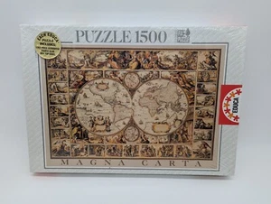 NUEVO Rompecabezas Sellado Educa 1500 Carta Magna Fábrica ¡Hermoso Arte! Globe World - Imagen 1 de 7