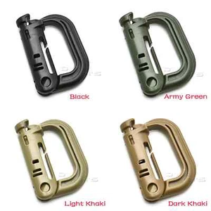 MOLLE D Ring Locking Buckle durable HD Polymer Tactical Carabiner Belt Clip UK - Picture 1 of 15