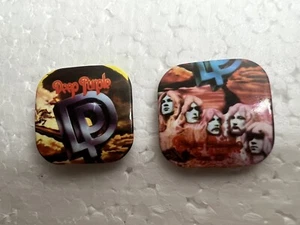 Vintage DEEP PURPLE - 2 Button Set - Pins - Anstecker - eckig - RAR - Bild 1 von 6