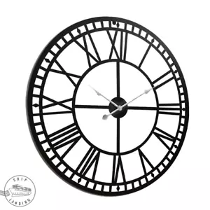 X-LARGE ROMAN NUMERAL WALL CLOCK Modern Vintage Retro Clock 80CM Home Office WOW - Picture 1 of 6