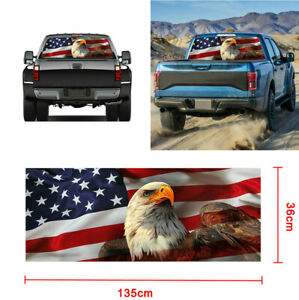 135x36cm American Flag Bald Eagle Rear Window Decal Sticker For Car Truck SUV