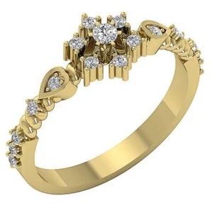 Anniversary Solitaire Ring SI1 G 0.40 Ct Round Cut Diamond 14K Solid Gold 8.60MM - Picture 1 of 7