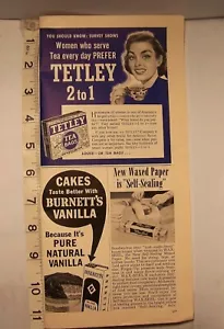 Anuncio impreso Tetly Tea de febrero de 1952 también incluye otros dos anuncios media página PA-1 - Imagen 1 de 1
