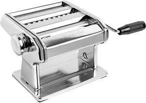 Marcato 8356 Atlas Ampia Pasta Machine With Pasta Cutter & Hand Crank, Silver