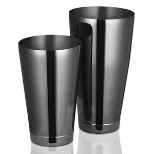 Boston Cocktail Shaker Black, Cocktail Shaker Tins Weighted, Bar Shaker Set B... - Picture 1 of 7