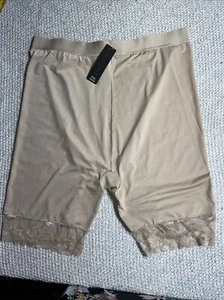 New ANGELINA Pettipants Womens 5XL Nude Panty High Waist Lace Satin Feel - Picture 1 of 9