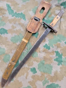 Japanese Arisaka Bayonet w Frog & Wooden Scabbard Type 99 38 Rifle - Picture 1 of 21