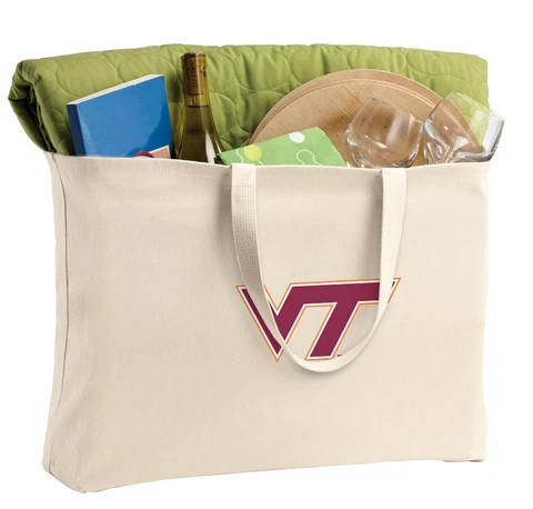 Virginia Tech Hokies Canvas Tote VT Reusable ShopperMOTHER'S DAY GIFT Cover